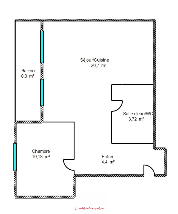 Vente Appartement T2 Pompignane 45m2 avec extérieur et stationnement 