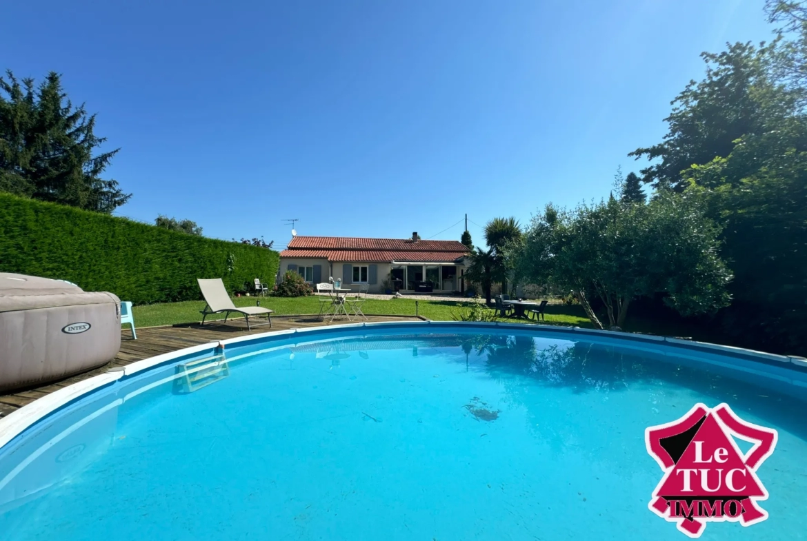 Maison de plain-pied avec piscine et jardin à Villeneuve-sur-Lot 