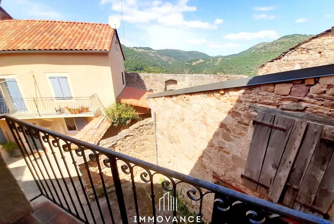 Maison de village en pierre avec vue sur la vallée à Montjaux 