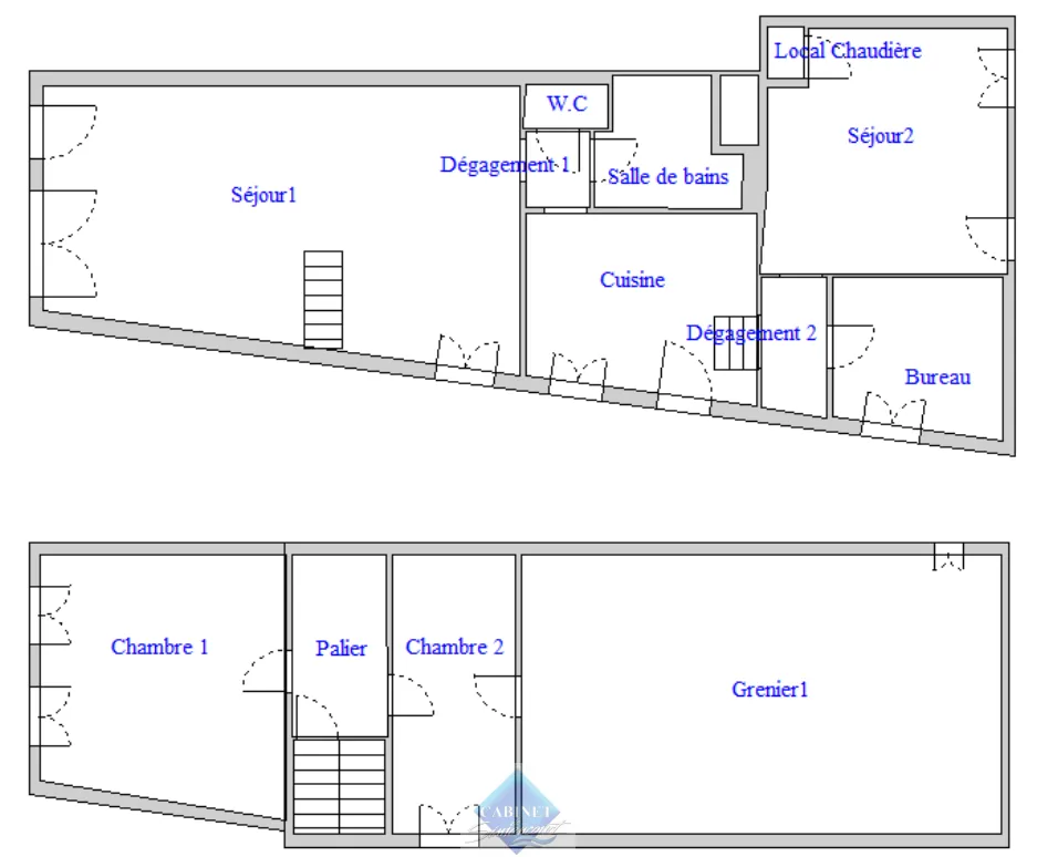 Maison de ville T5-110m2 avec cour et garage 