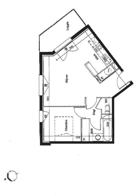 Appartement T2 de 40.38 m2 avec 2 parkings à Muret 