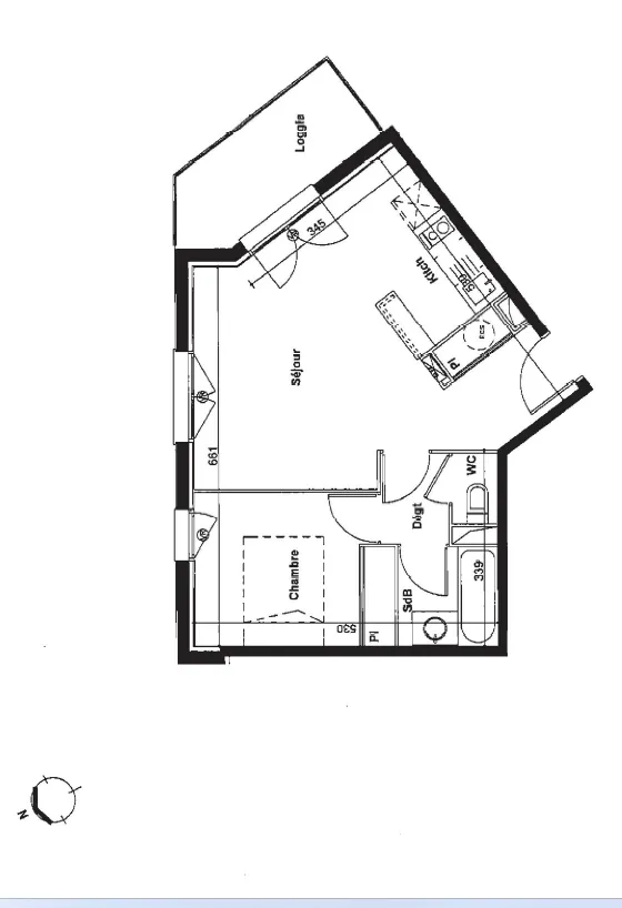 Appartement T2 de 40.38 m2 avec 2 parkings à Muret 