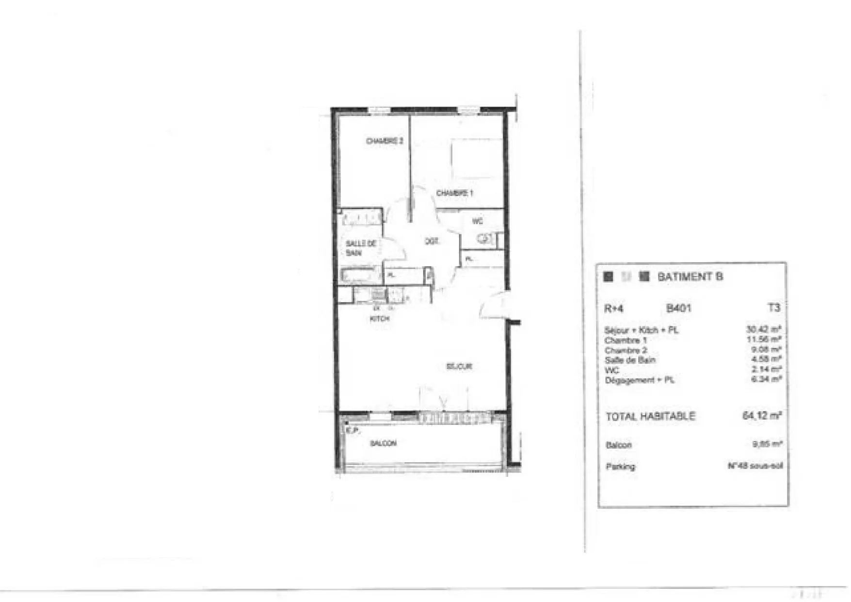 Vente - Appartement T3 de 64.25 m2 à Toulouse (31300) 