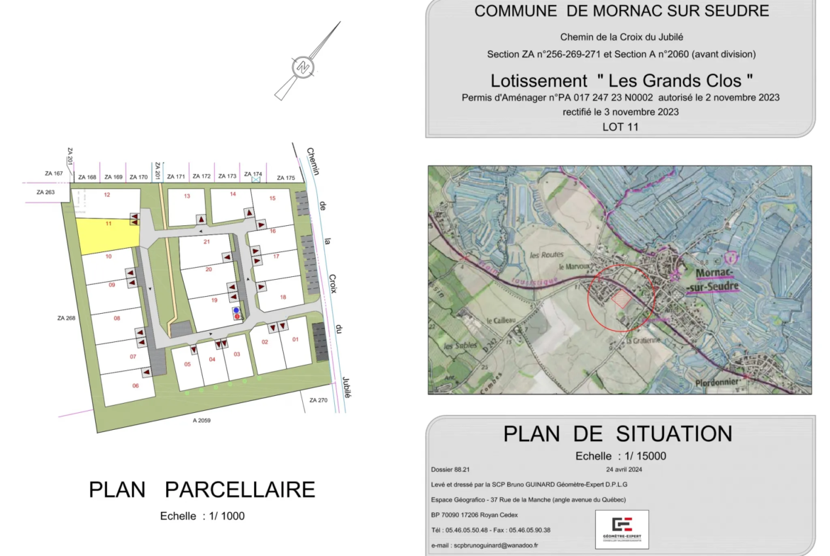 Terrain de 505m2 viabilisé - Lotissement Grand Clos, Mornac-sur-Seudre 