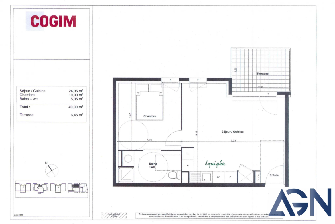 Appartement T2 40m2 avec Terrasse et Parking à Montpellier 