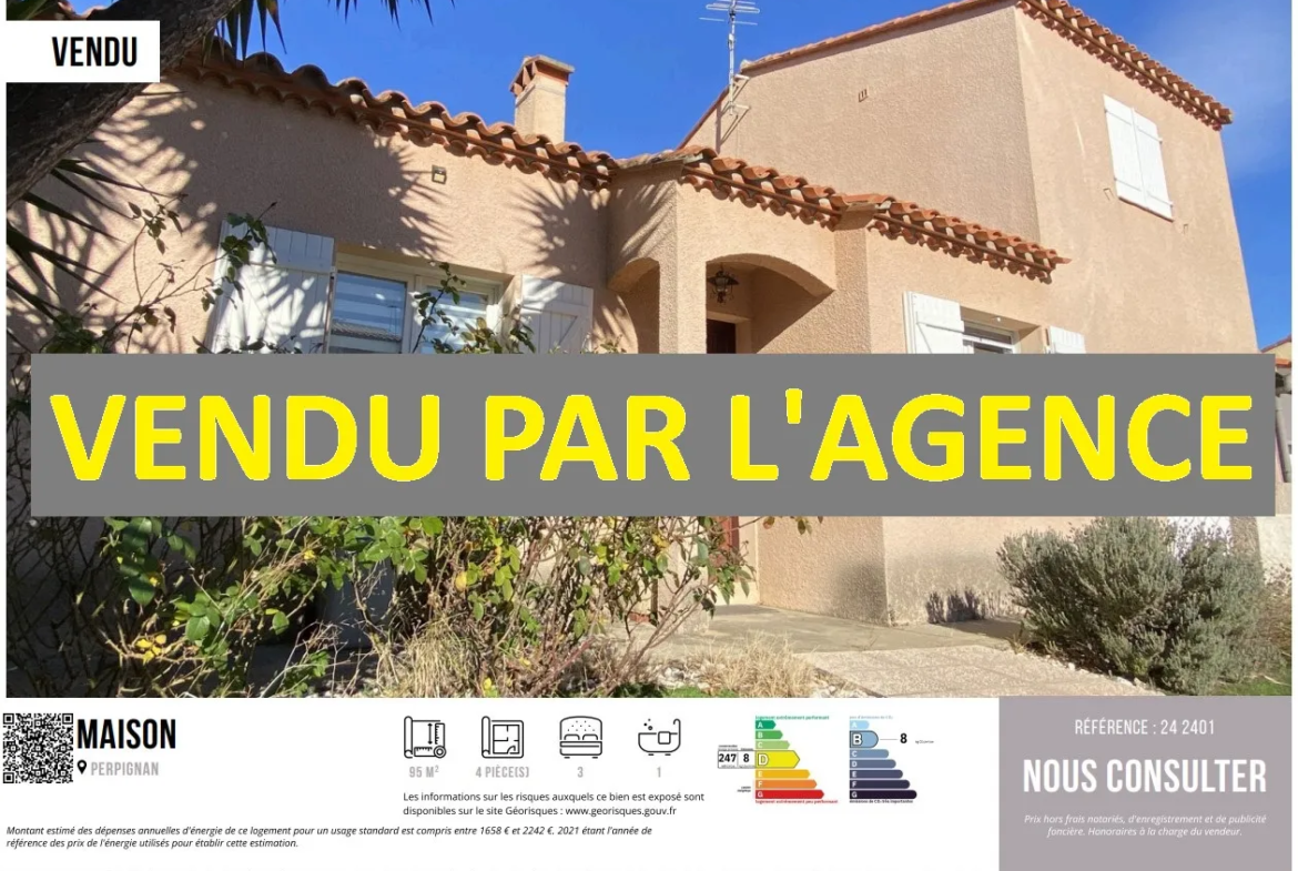 Vente Villa 3 Faces avec Garage dans Quartier Sud de Perpignan 