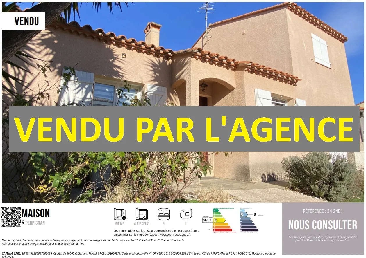 Vente Villa 3 Faces avec Garage dans Quartier Sud de Perpignan 