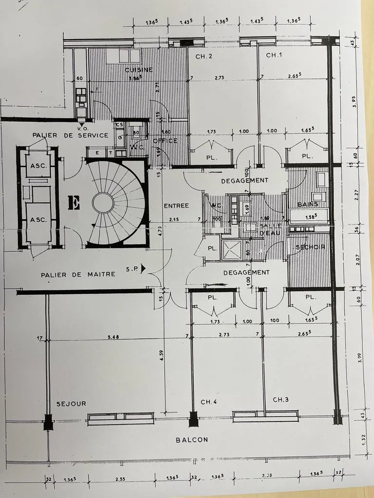 Appartement à Grenoble secteur mutualiste - dernier étage T5 118m2 