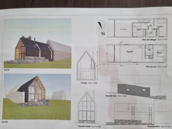 Terrain de 160m2 à WIERRE-EFFROY avec projet de maison style loft