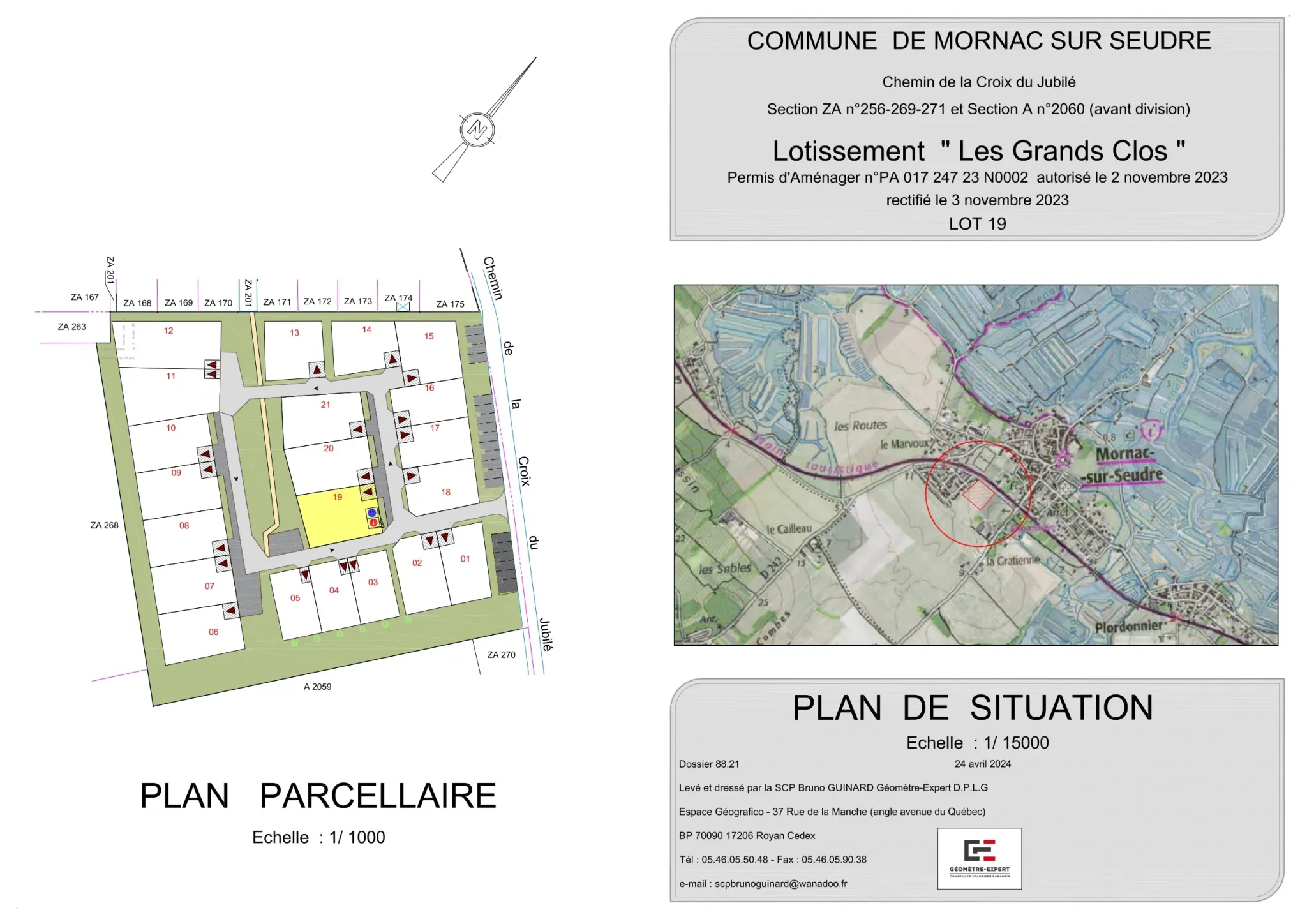 Terrain à bâtir de 417m2 dans le lotissement Grand Clos à Mornac-sur-Seudre 