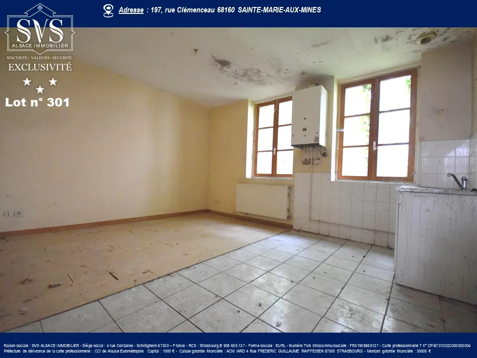 Appartement F2 à rénover pour investissement locatif - Sainte-Marie-Aux-Mines 