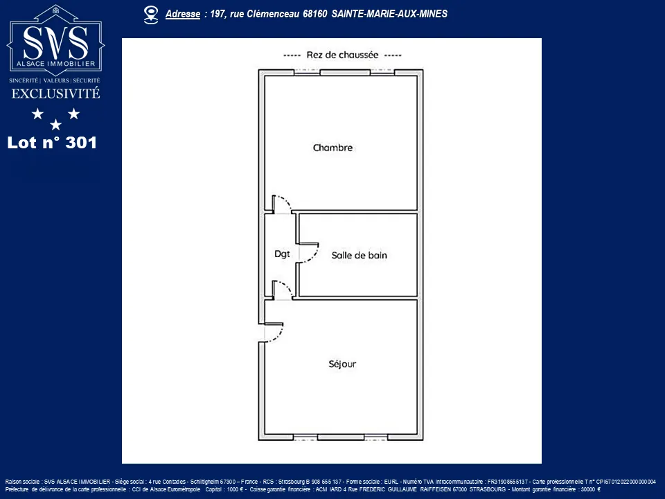 Appartement F2 à rénover pour investissement locatif - Sainte-Marie-Aux-Mines 