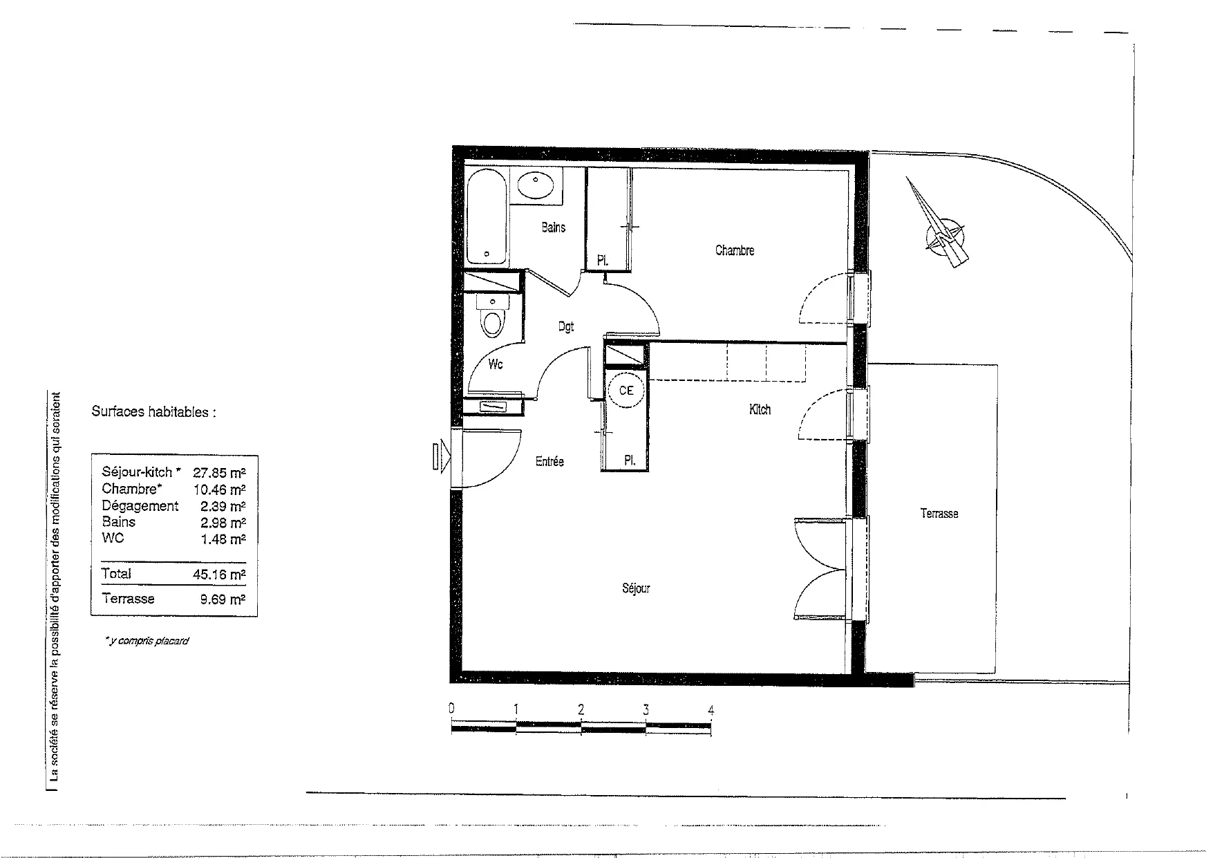 Appartement T2 de 45,25 m2 avec terrasse à Valence-d'Agen 