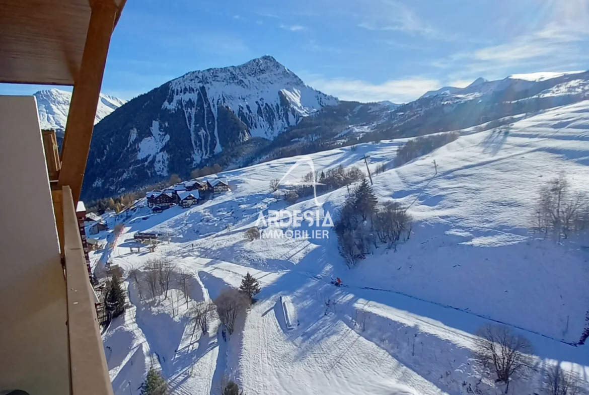 Studio ensoleillé avec vue sur les pistes 