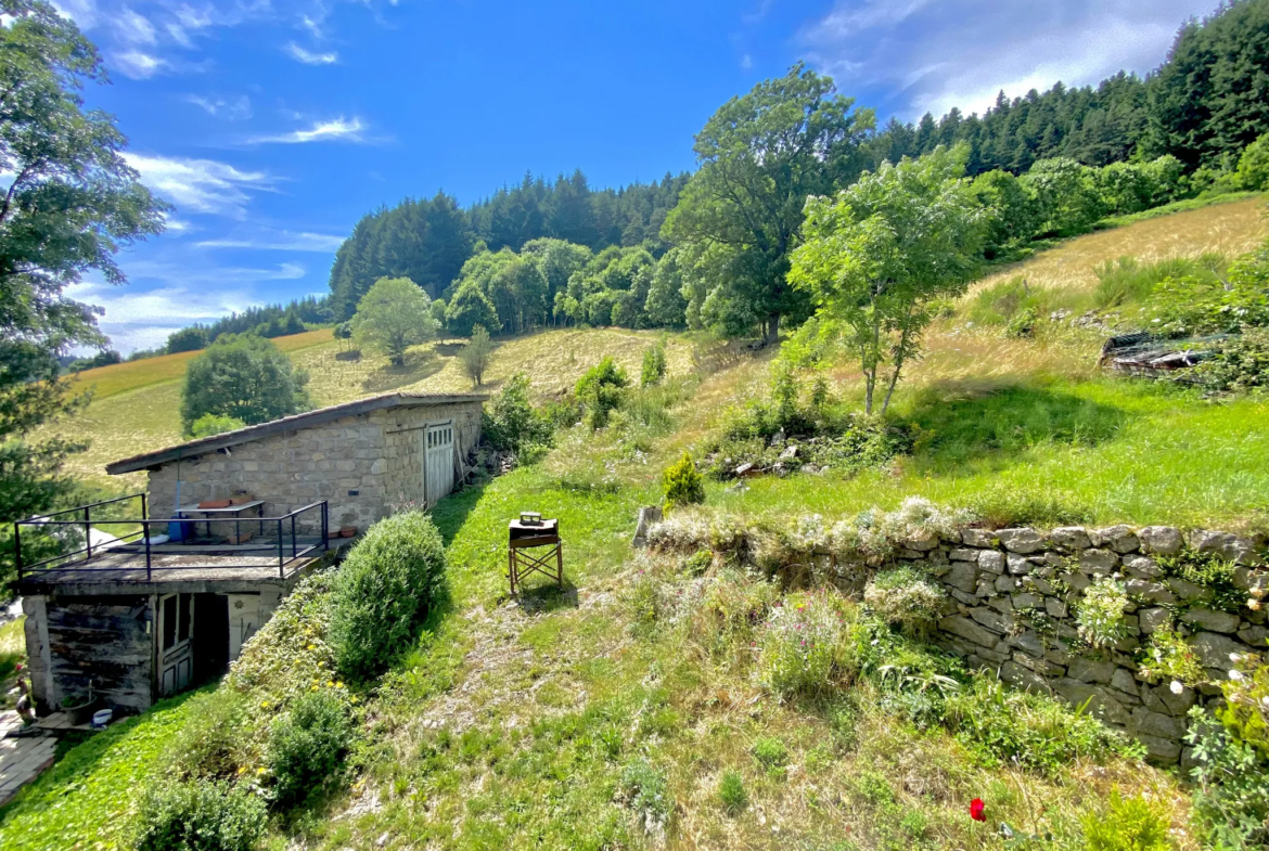 Ancienne ferme de 110 m2 avec grange et dépendance à St Sauveur en Rue 