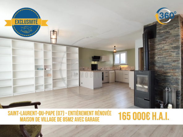 Maison de village rénovée avec garage à Saint-Laurent-du-Pape