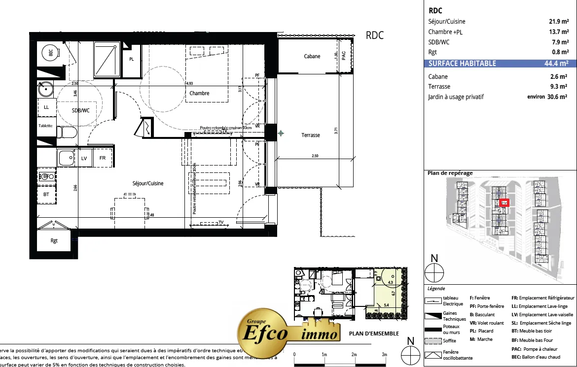 Appartement neuf T2 à Messanges 