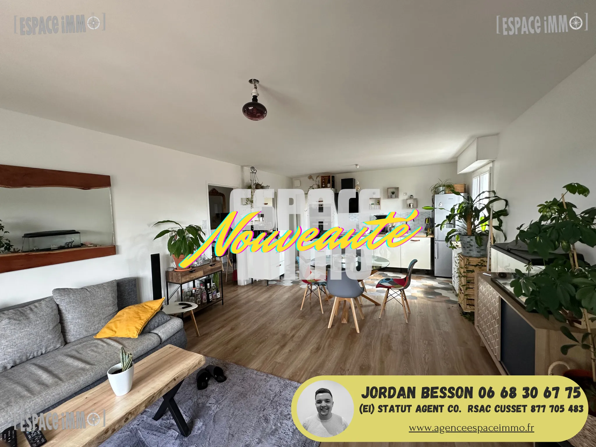 Appartement T3 rénové avec balcon à Cusset 