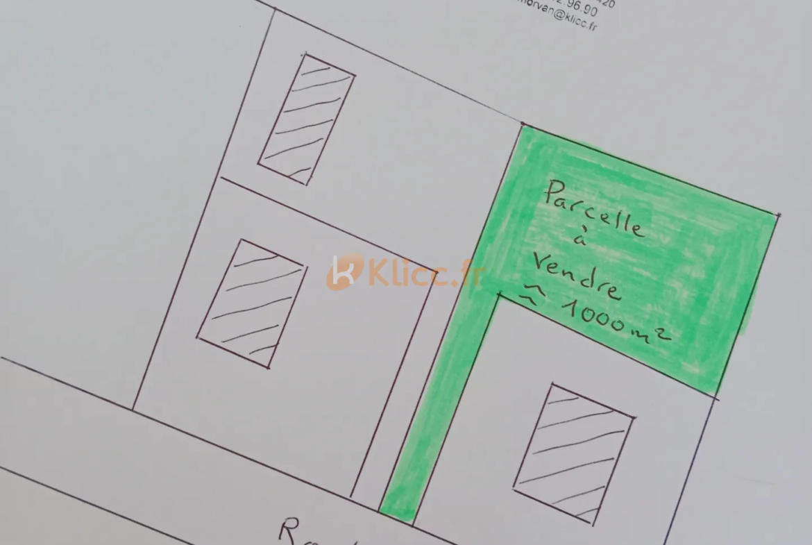 Terrain à bâtir de 1000 m2 à Prétot-Vicquemare 