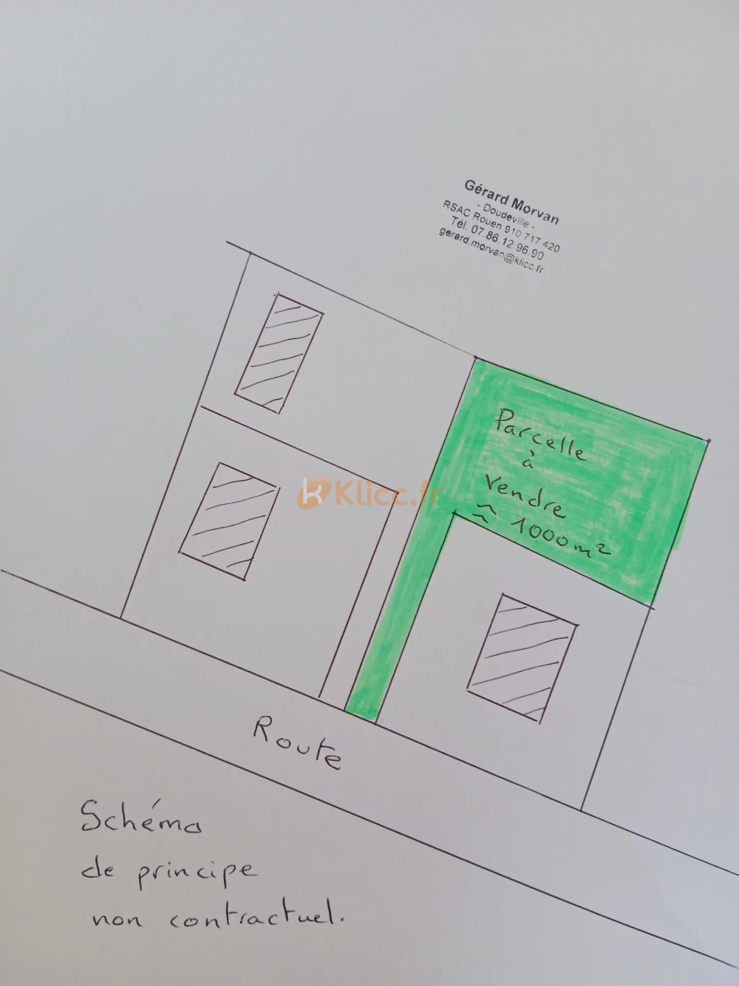 Terrain à bâtir de 1000 m2 à Prétot-Vicquemare 