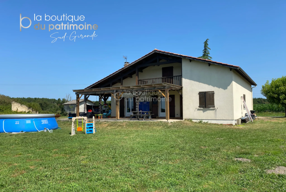 Maison 130m2 rénovée avec vue panoramique et grand jardin à Bazas 