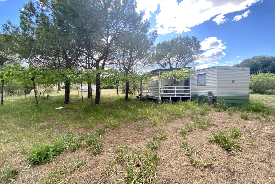 Terrain de loisir 1614m2 avec 3 mobilhomes à VIAS plage 