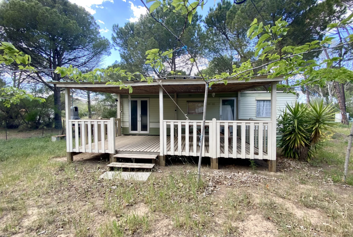 Terrain de loisir 1614m2 avec 3 mobilhomes à VIAS plage 