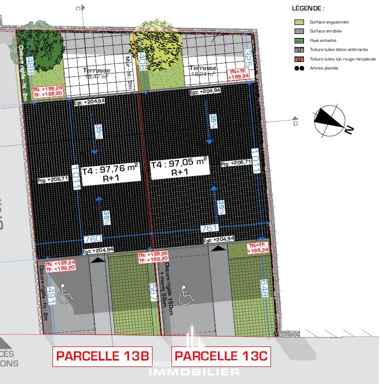 Terrain à bâtir pour 2 maisons à Augny 