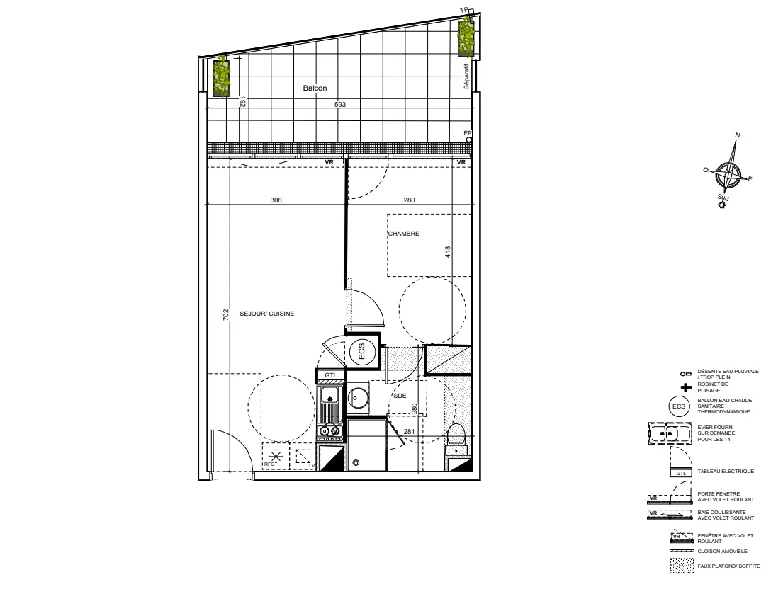 Appartement T2 neuf avec vue sur la mer à Port Vendres 