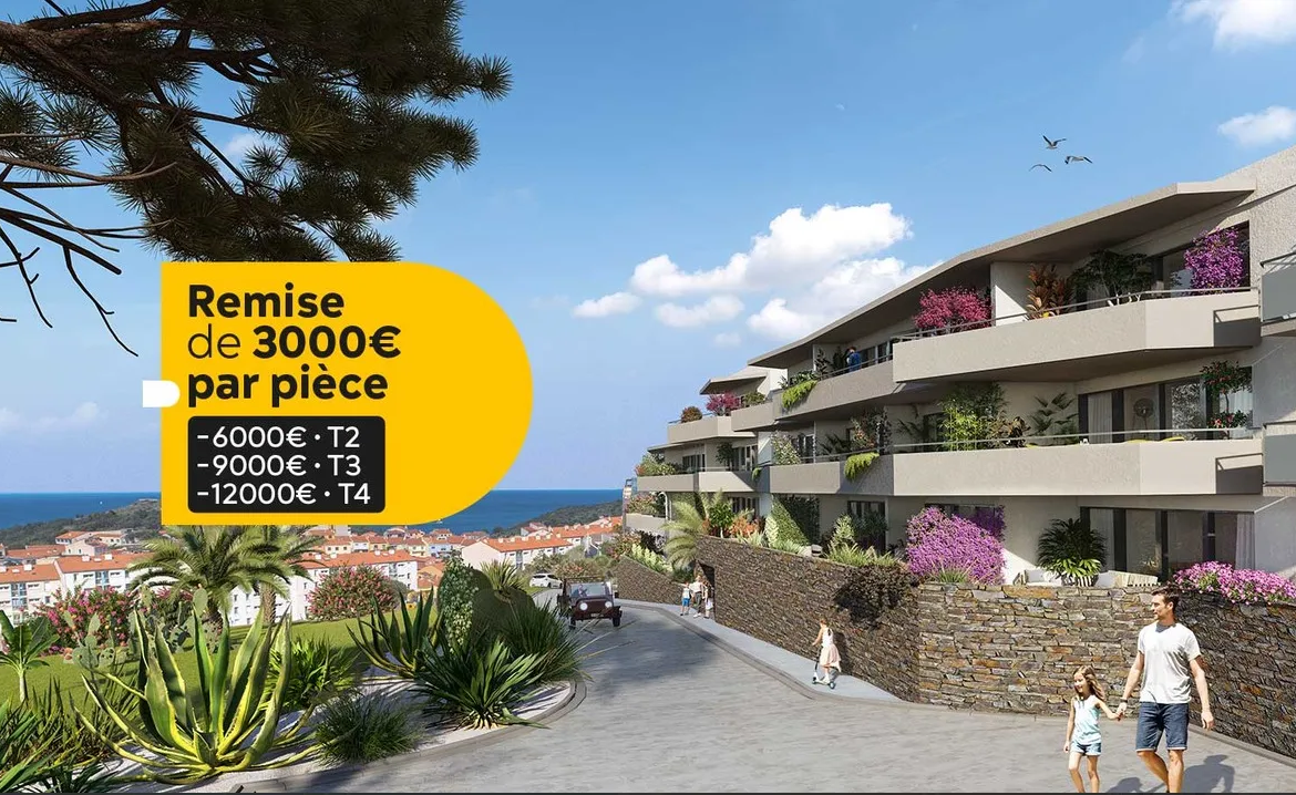 Appartement T2 neuf avec vue sur la mer à Port Vendres 