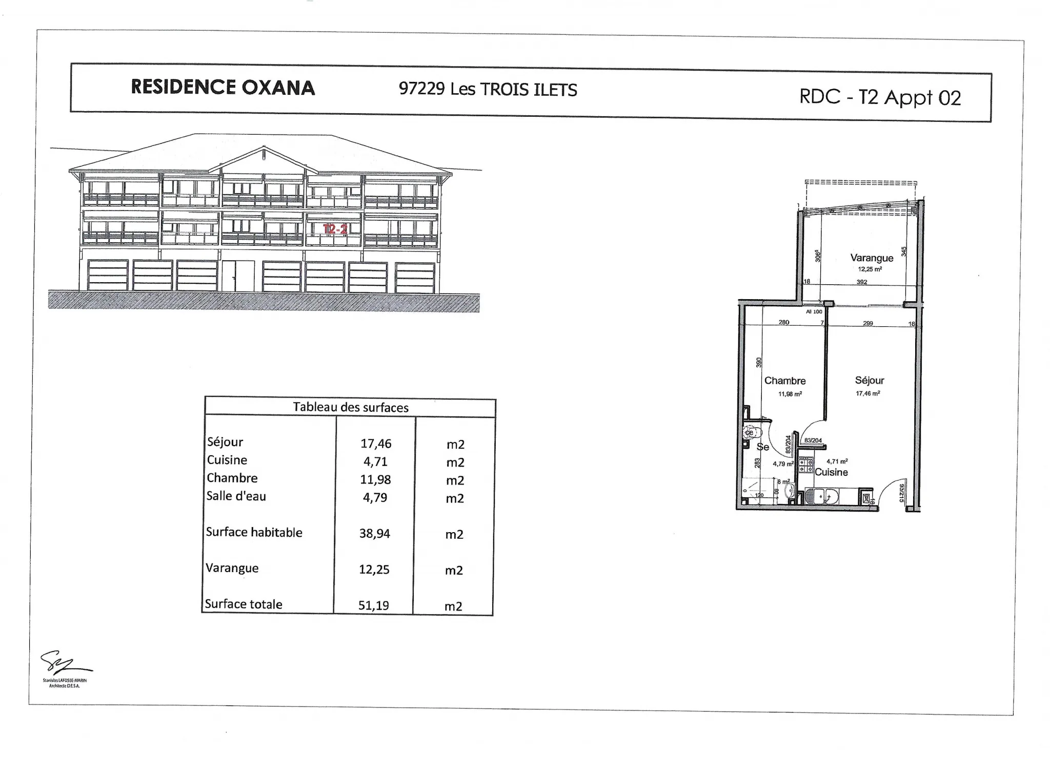 Appartement T2 neuf à Anse à l'âne, Les trois ilets 