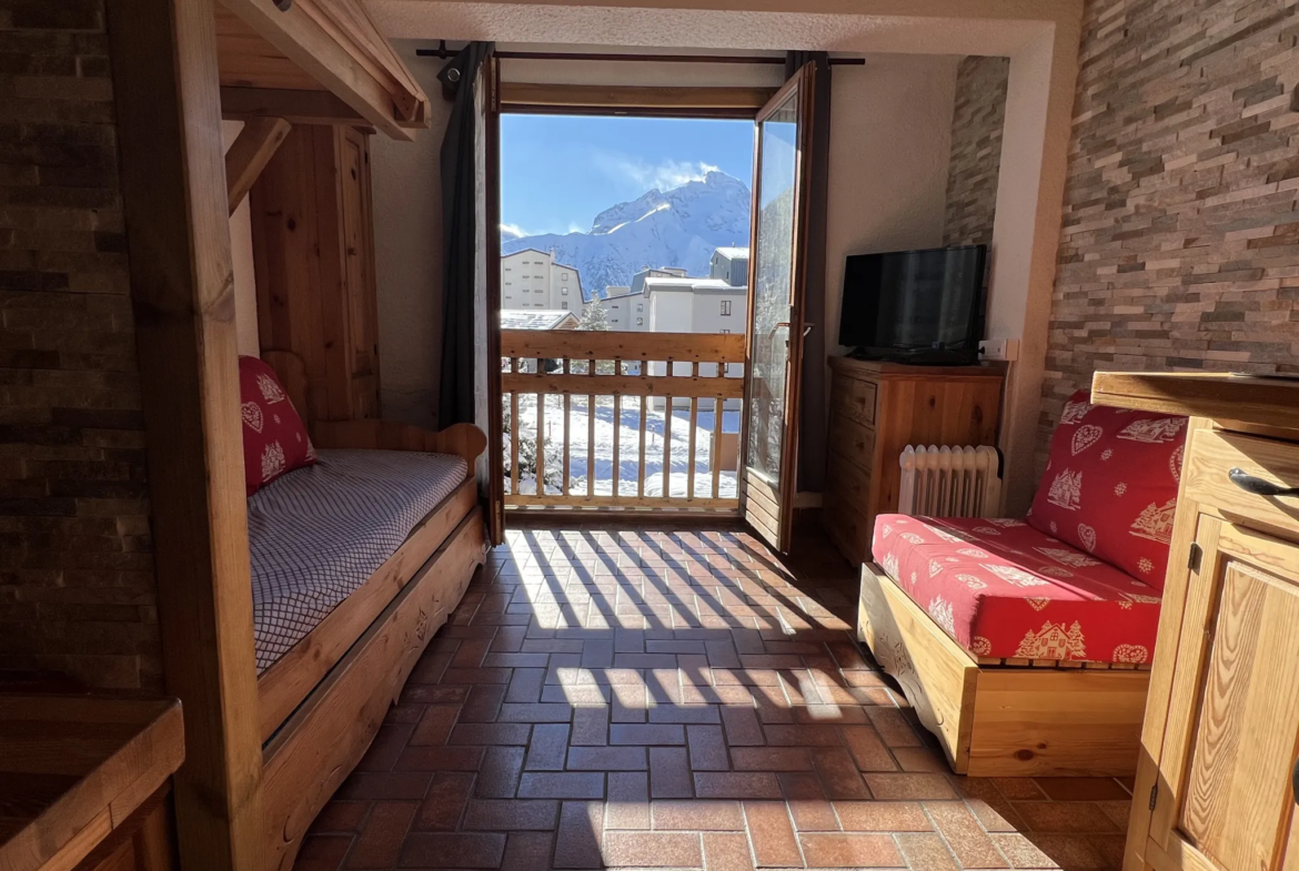 Studio avec vue sur les pistes et la Muzelle à Les Deux Alpes 