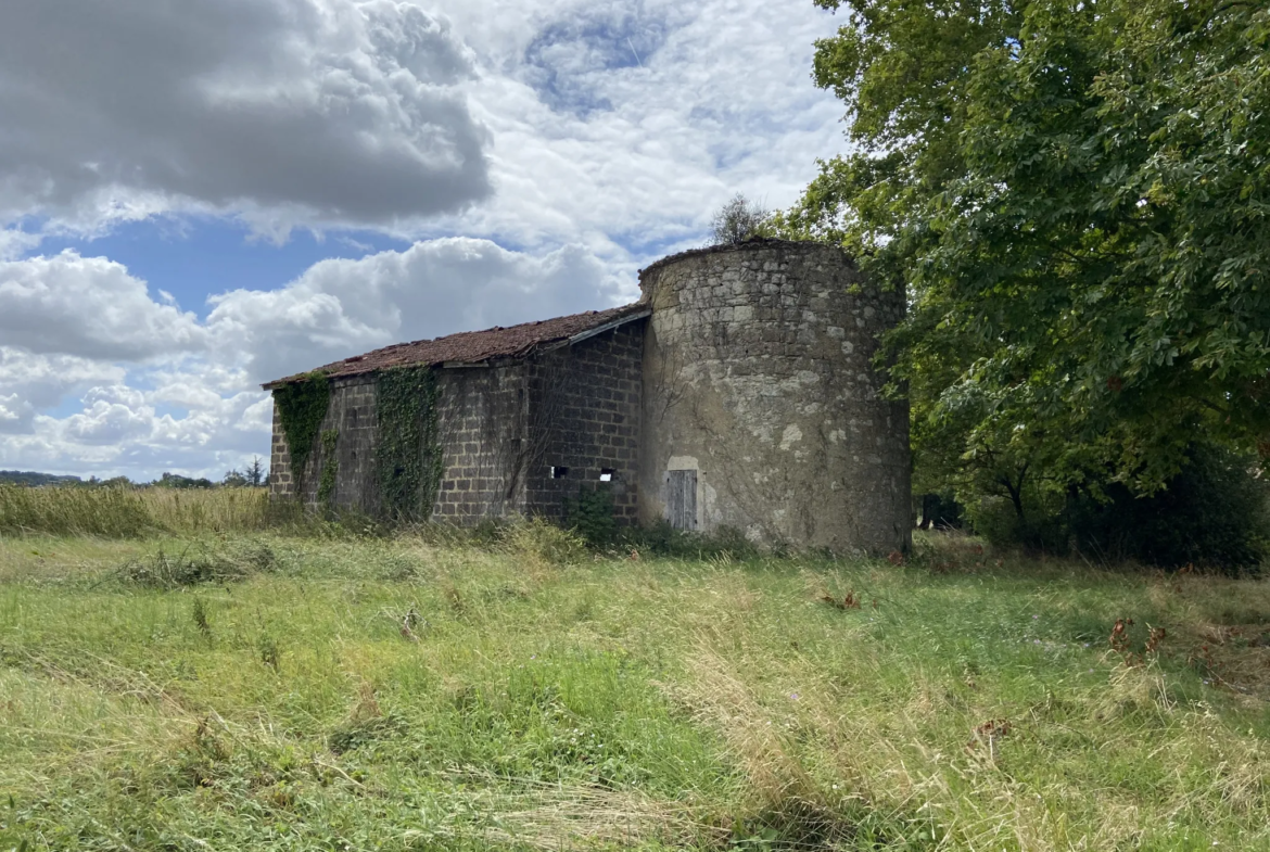 Ancien moulin à vent en pierre avec une grange attenante profitant d’une très belle vue sur Condom 