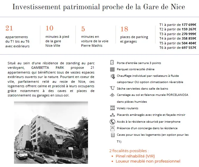 Appartement 3 pièces - Programme VIR - Gambetta Park - Nice 