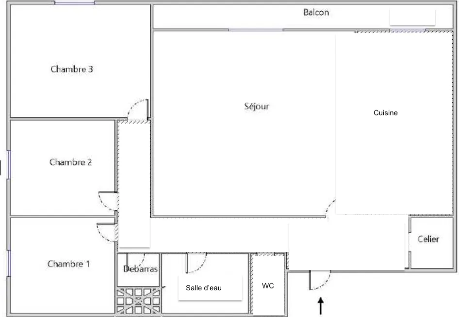 Appartement F4 entièrement rénové avec balcon à Clermont-Ferrand 