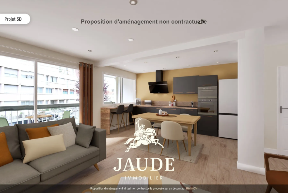 Appartement F4 entièrement rénové avec balcon à Clermont-Ferrand 