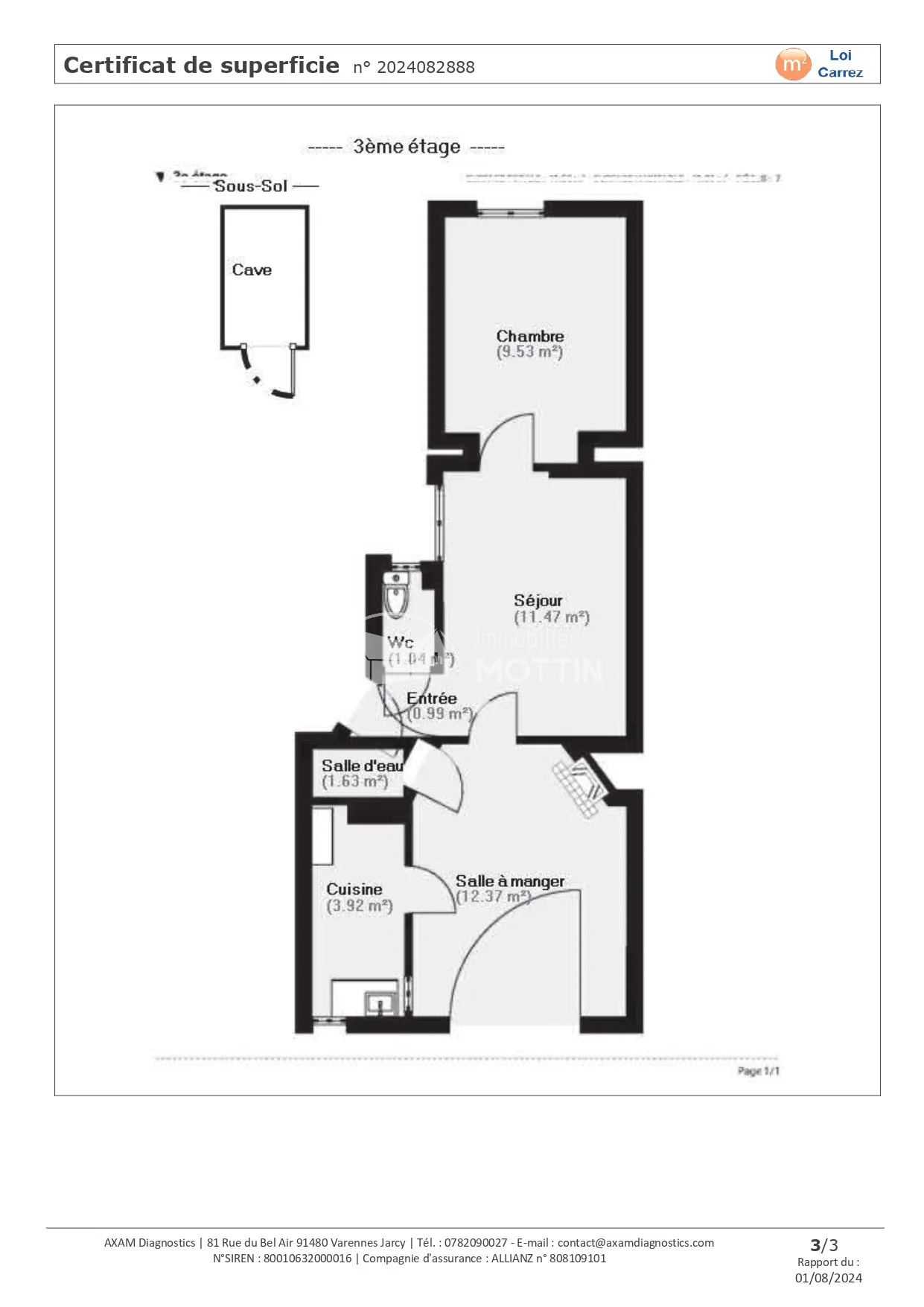 Appartement F3 avec balcon à Vitry-Sur-Seine 