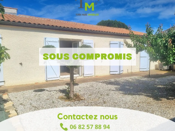 Vente - Villa plain pied avec garage et jardin à St Marcel Sur Aude