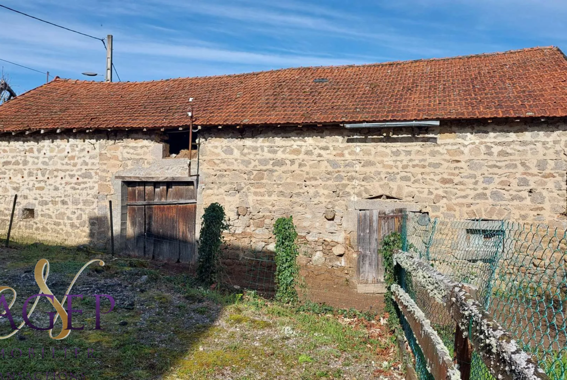 Maison en pierre avec grange et terrains à Le Mayet de Montagne 