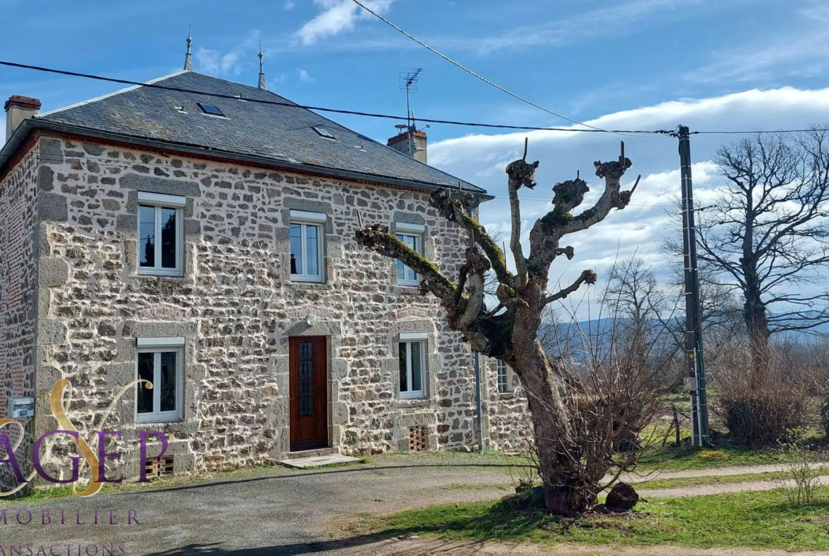 Maison en pierre avec grange et terrains à Le Mayet de Montagne 