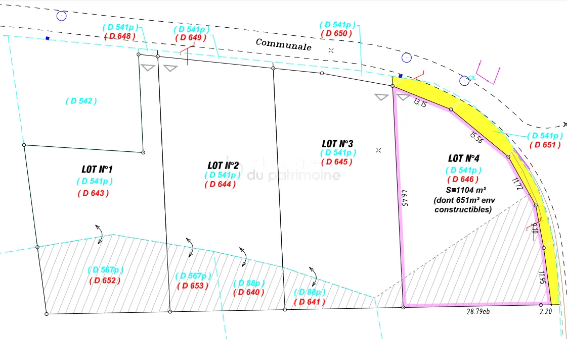 Terrain libre constructible de 1104m² à Savignac 