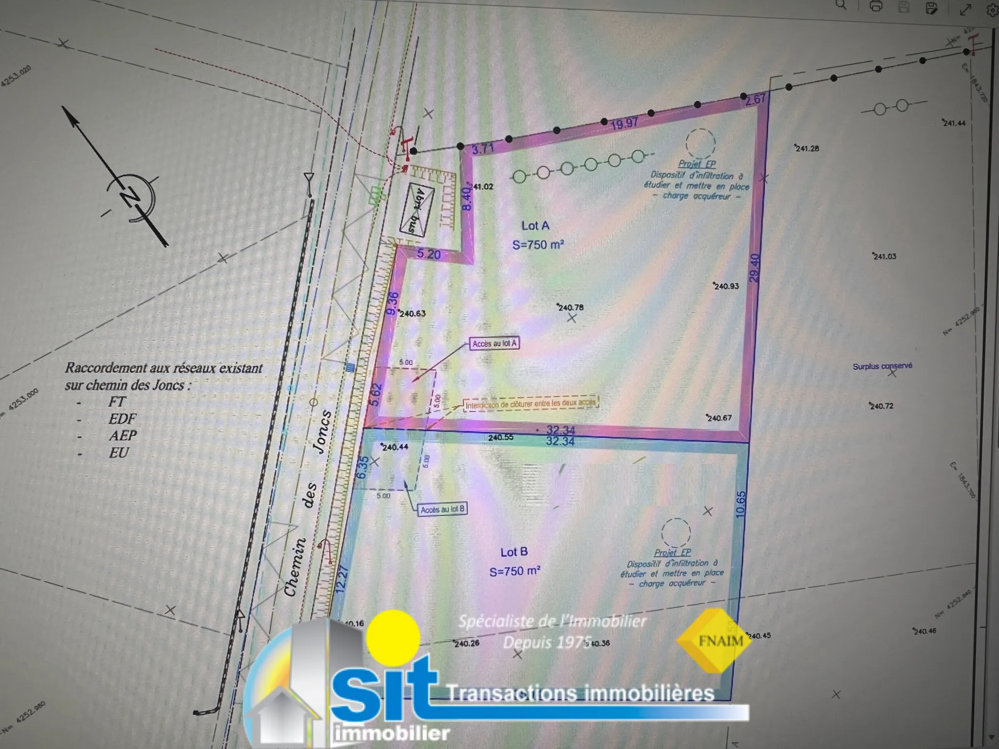 Terrain à bâtir de 750 m2 à REVENTIN-VAUGRIS 