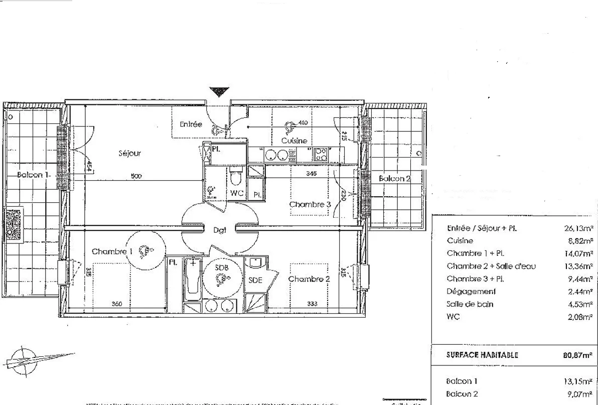 Appartement T4 de 80m2 à Colomiers - Quartier Garroussal 