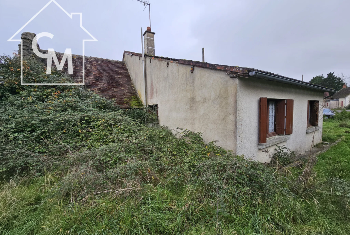 Maison plain pied de 65 m² à vendre avec grange et jardin à Obterre 