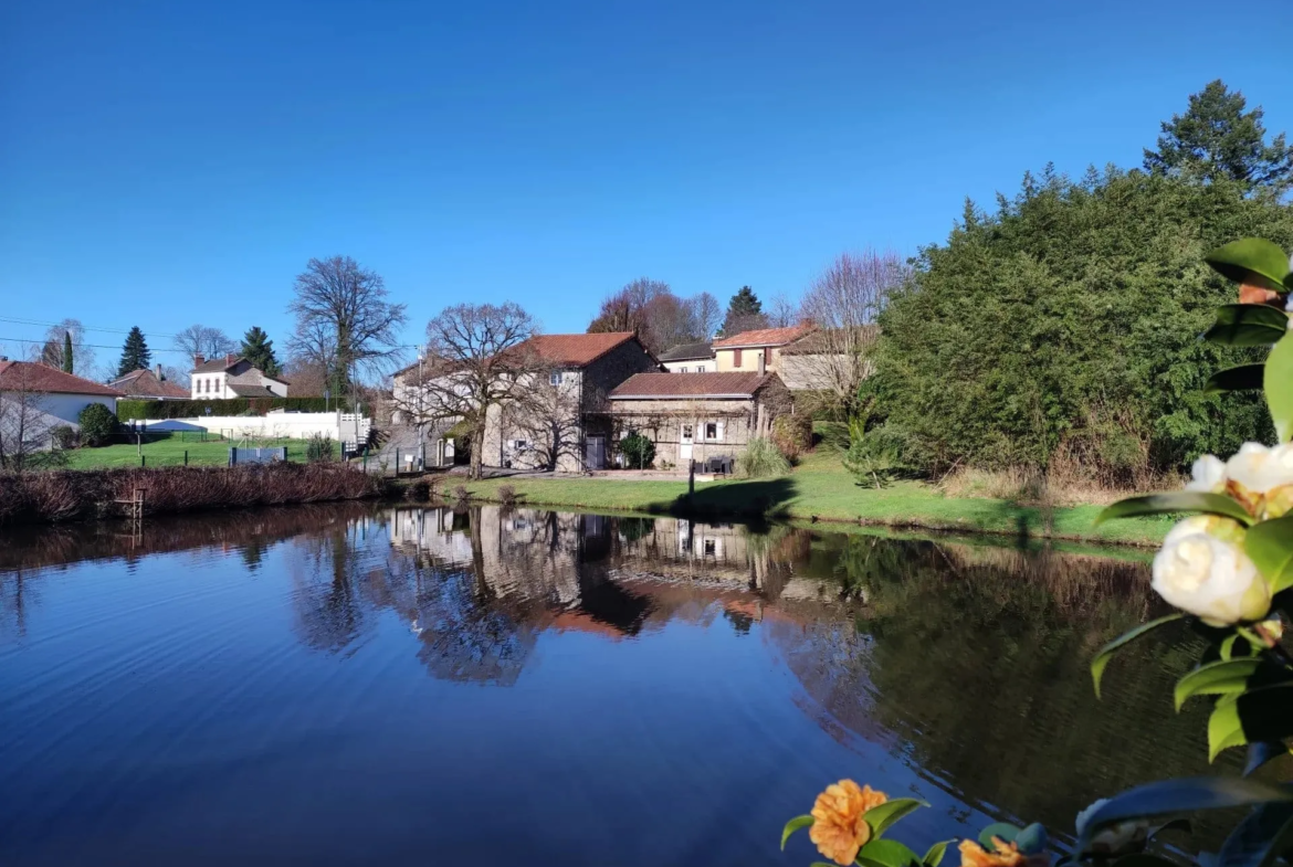 Maison en pierre à vendre avec plan d'eau à Saint-Mathieu 