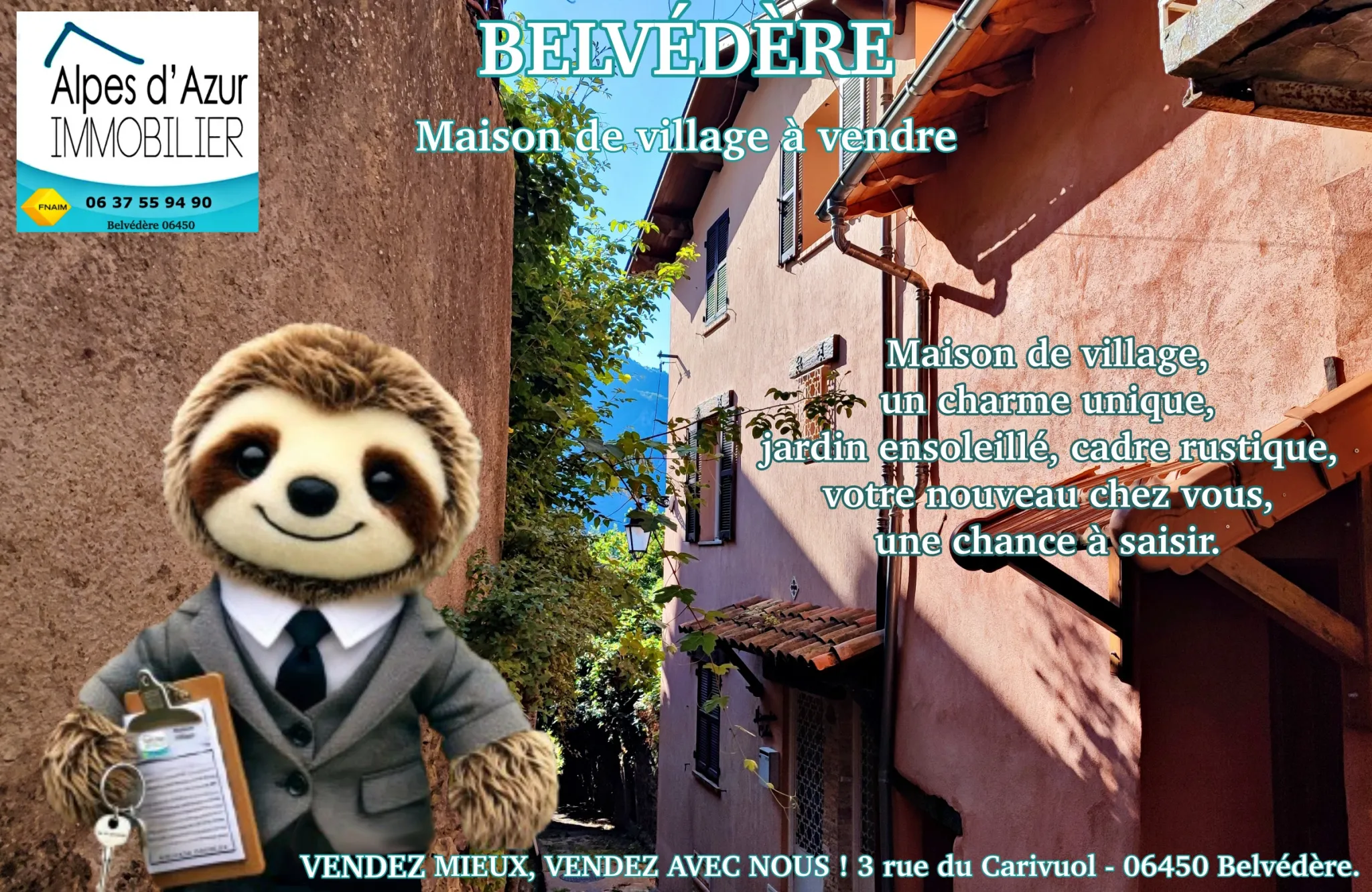 À vendre : Maison de Village à Belvédère 