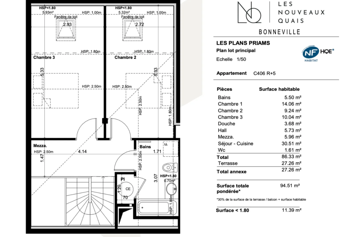 Dernière opportunité T4 en duplex aux Nouveaux Quais à Bonneville 