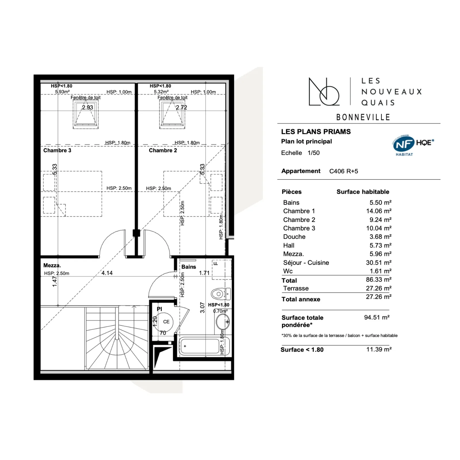 Dernière opportunité T4 en duplex aux Nouveaux Quais à Bonneville 