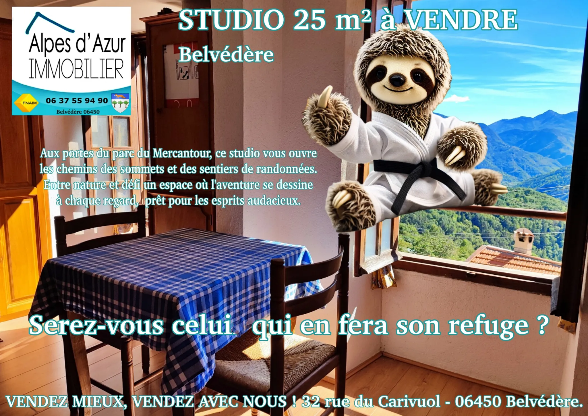 Studio avec Vue Panoramique à Belvédère 06450 