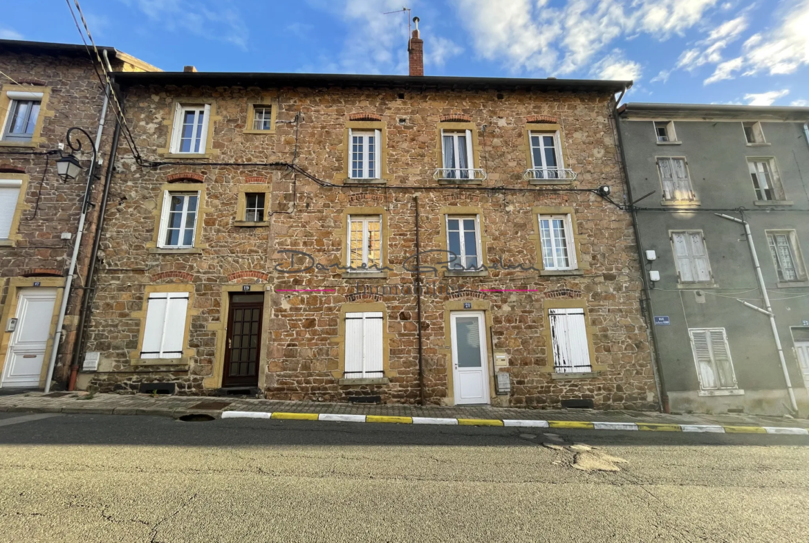 Immeuble à vendre à Bourg de Thizy avec jardin arboré 